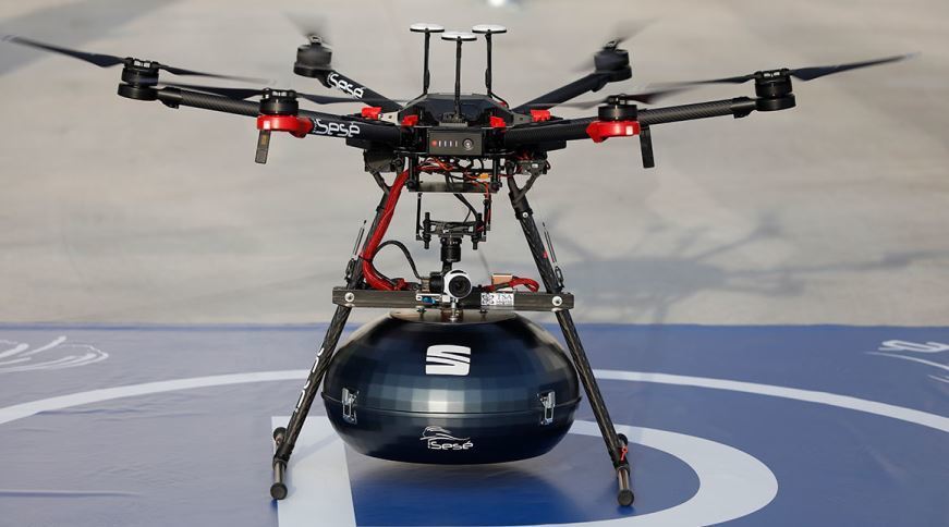 Imagen del dron utilizado por SEAT y Grupo Sesé