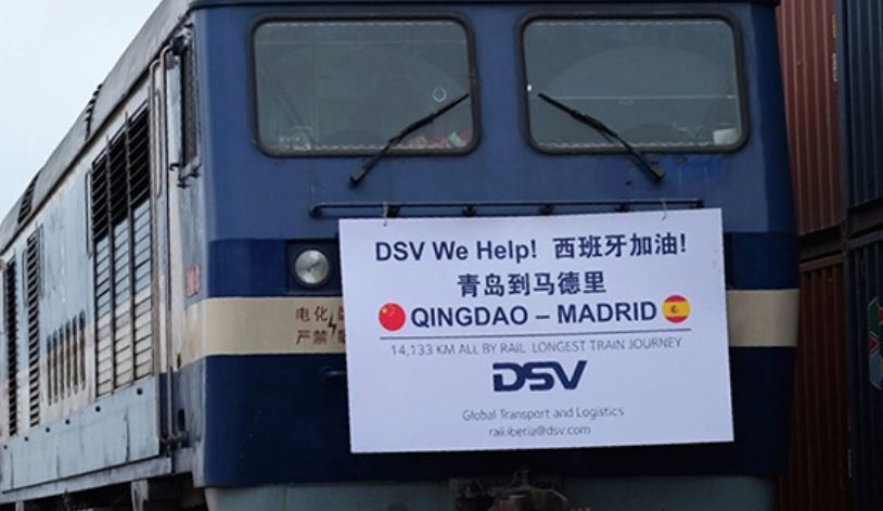 El tren que recorrió la mayor distancia entre Qingdao y Madrid