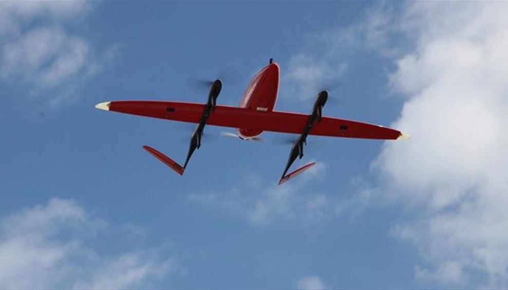 Imagen de los drones probados en el parque eólico