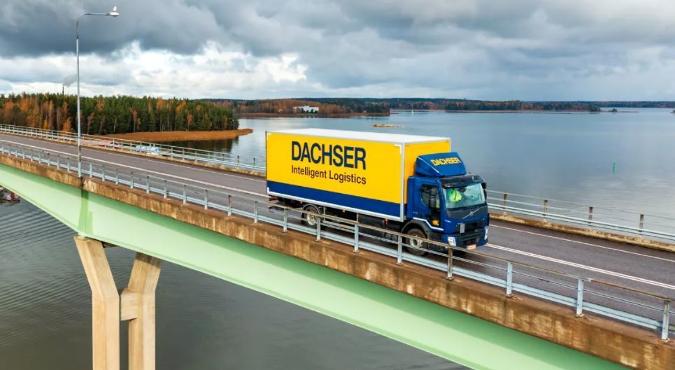 Imagen de los camiones de Dachser a biometano en Helsinki