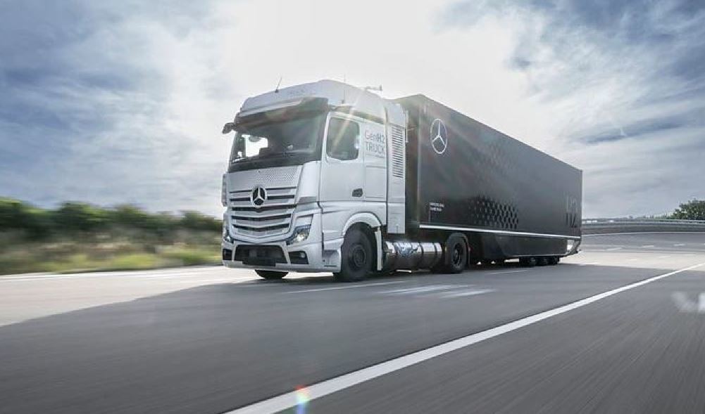 Imagen del camión de Daimler Truck con combustible de hidrógeno