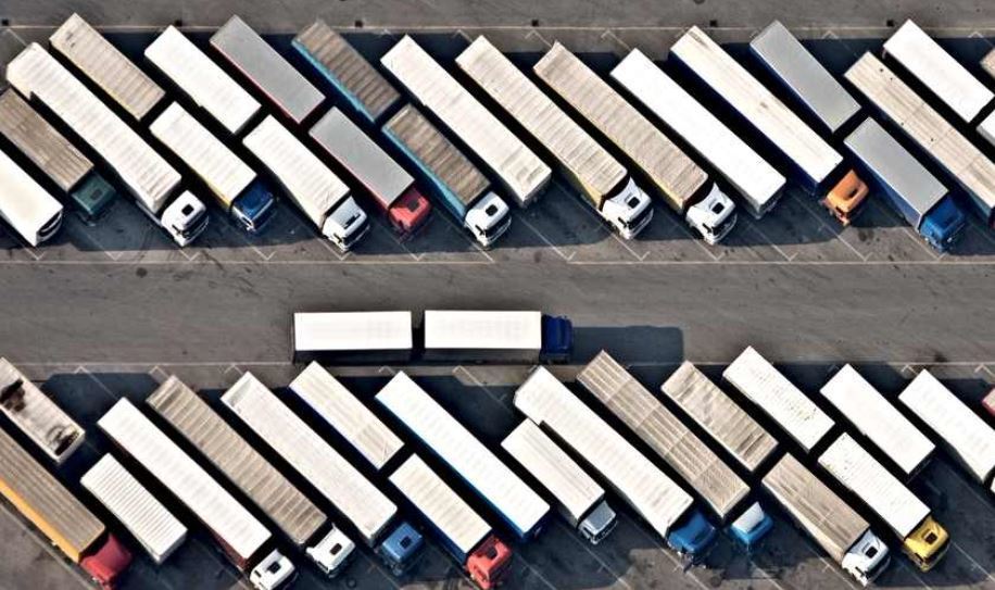 Camiones estacionados en Dinamarca
