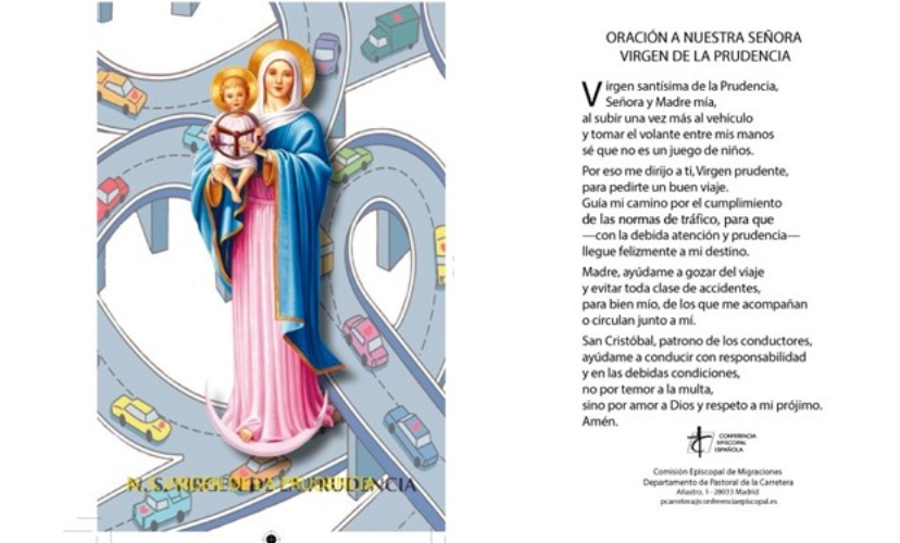 Imagen de la estampa de La Virgen de la Prudencia y su oración