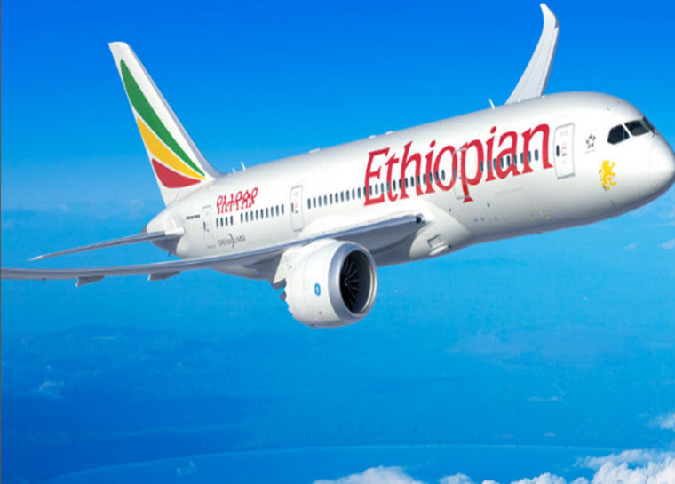 Imagen de un avión de la aerolínea Ethiopian Airlines