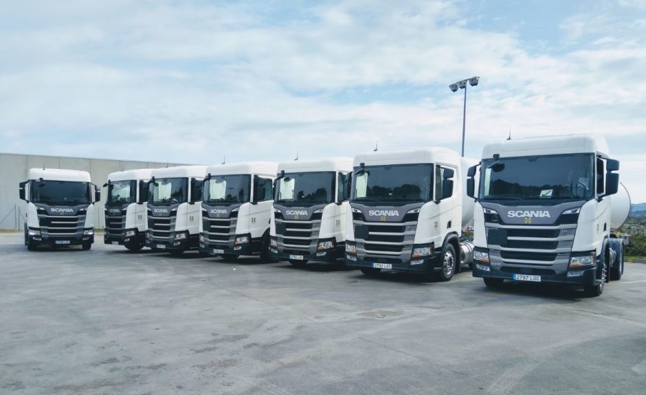 Imagen de los camiones Scania a GNL