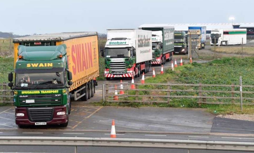 Imagen de camioneros en el Reino Unido