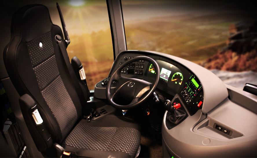 Asiento de un conductor de autocar