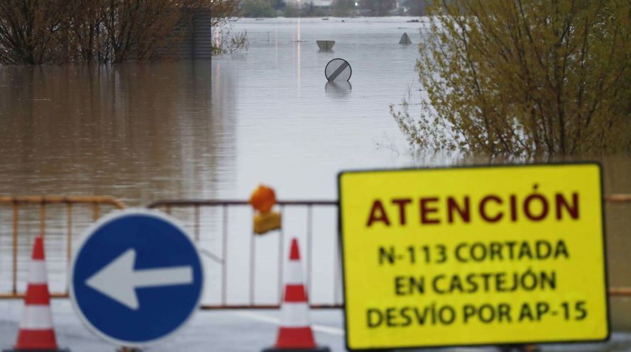 Imagen de archivo de las inundaciones en Castejón, anuncio del Gobierno de Navarra