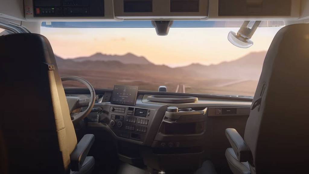 El interior de la cabina del Volvo FH