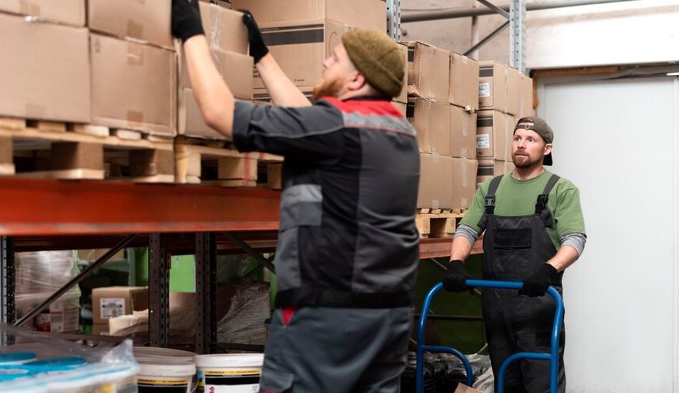 Imagen de trabajadores del sector logístico