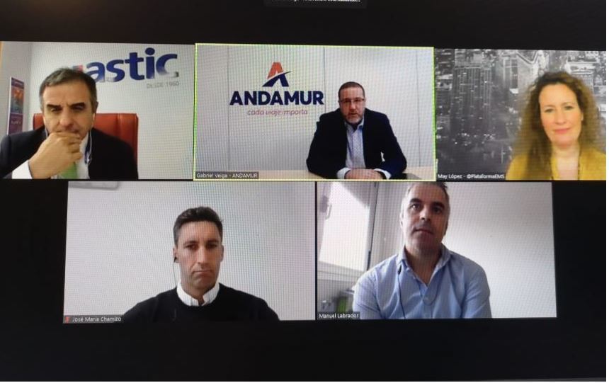 Imagen del encuentro virtual entre expertos y empresas de sector del transporte