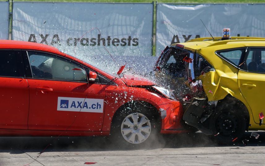 Imagen de un simulacro de accidente de tráfico