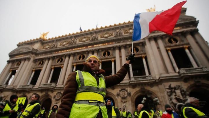 Manifestantes franceses