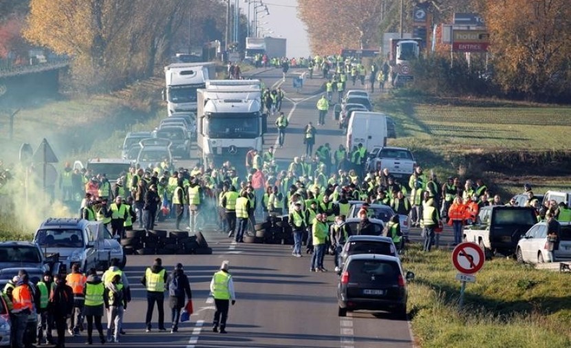 Bloqueo de una carretera francesa