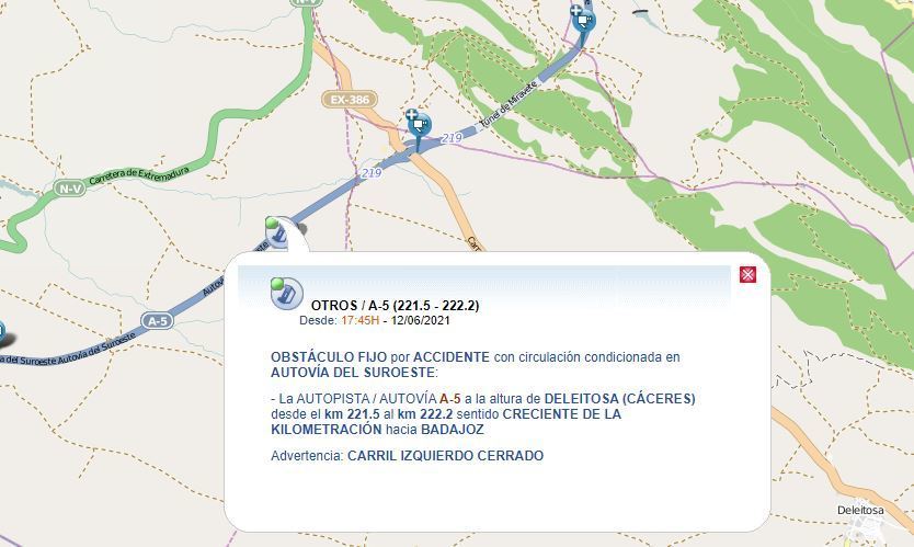 Indicación del lugar del incendio