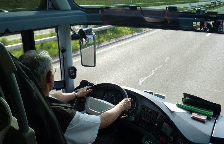 Imagen de uno de los conductores de autobús en Francia
