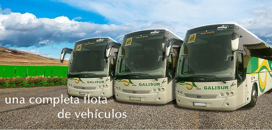 Imagen de tres autobuses de Galisur
