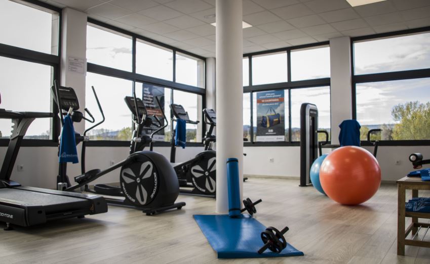 Imagen del gimnasio en el área de servicio de Andamur en La Junquera