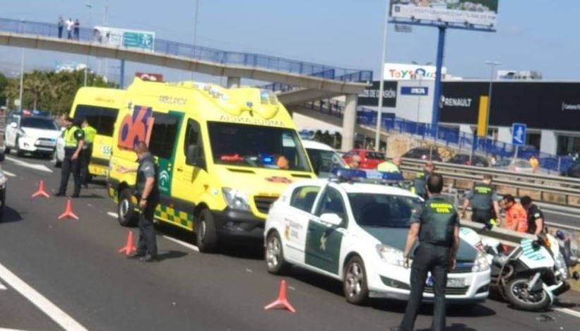 Imagen del accidente en el que falleció un guardia civil