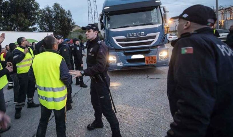 Imagen de la pasada huelga de camionero en Portugal