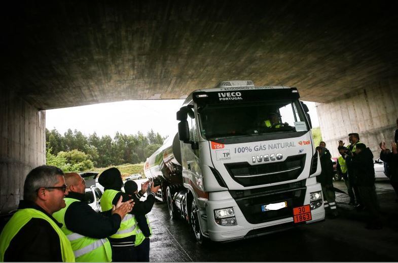 Imagen de los camioneros en la huelga de Abril
