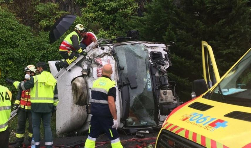 Imagen del accidente en la A-8