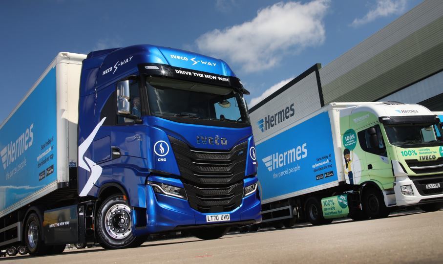 Camiones a GNC de la empresa de paquetería Hermes UK