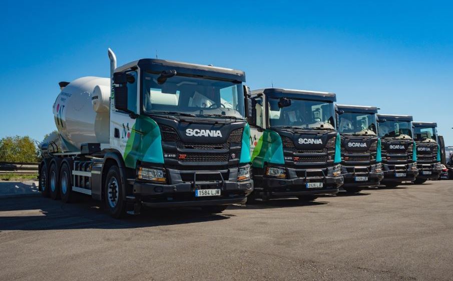 Imagen de las hormigoneras a gas de Scania