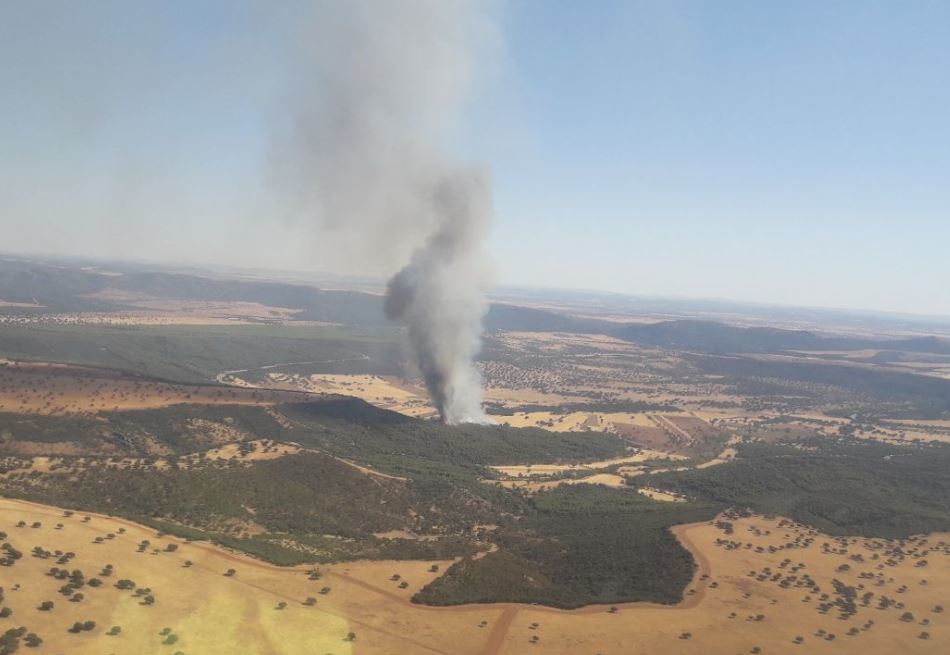 Vista aérea del incendio