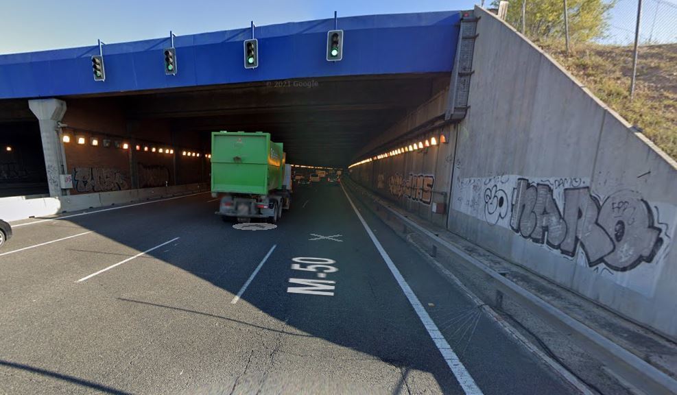 Imagen del Túnel de Perales del Rio con obras en la M-50