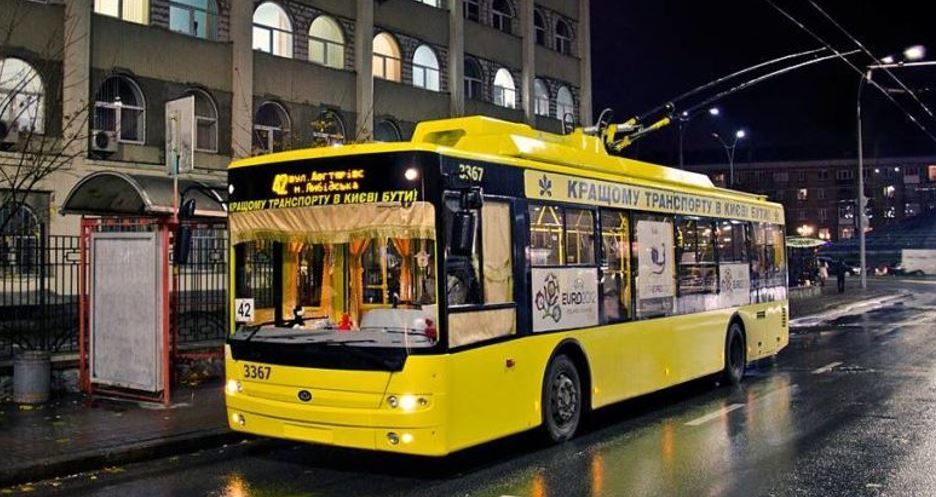 Imagen de.l transporte urbano eléctrico de la ciudad de Kiev