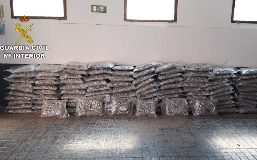 Imagen de los 121 kilos de marihuana incautados