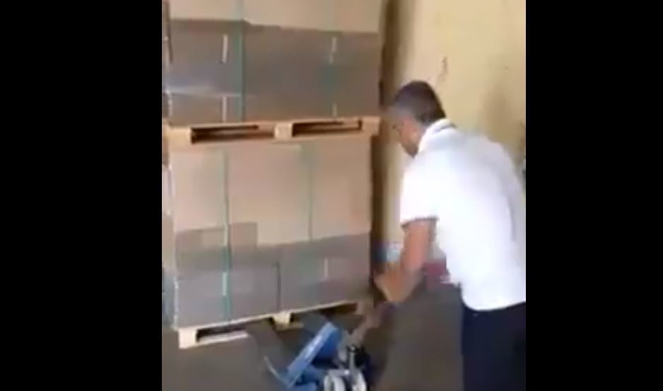 Imagen de la reacción del camionero