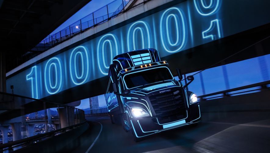 Los camiones eléctricos de Freightliner recorren un millon de millas