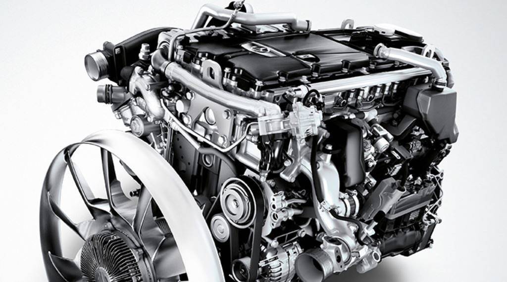 Imagen de un motor Euro 7 de Mercedes Benz