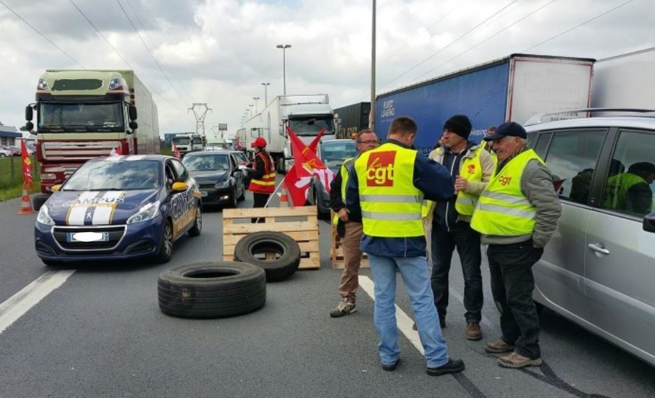 Imagen de la anterior huelga de camioneros franceses convocada por los sindicatos franceses