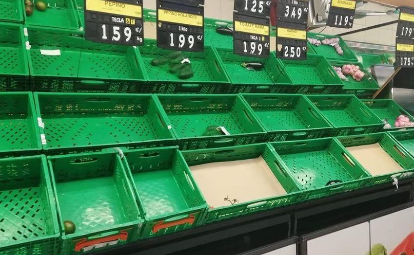 Imagen de la cadena agroalimentaria en un nuevo paro del transporte