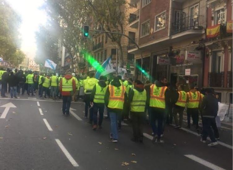 Manifestantes de Ence en Madrid
