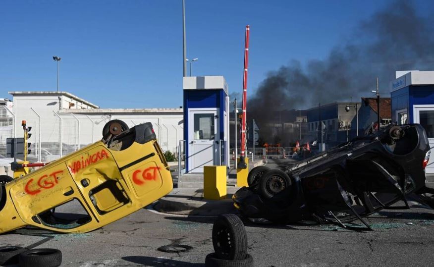 Imagen del bloqueo en el Puerto de Marsella