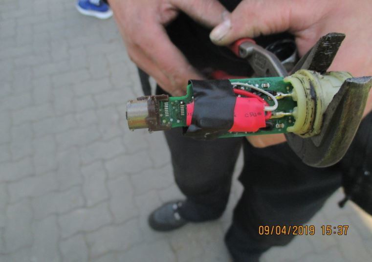 Imagen de uno de los tacógrafos manipulados