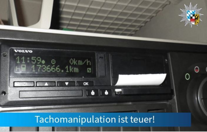 Imagen del tacógrafo de un camión