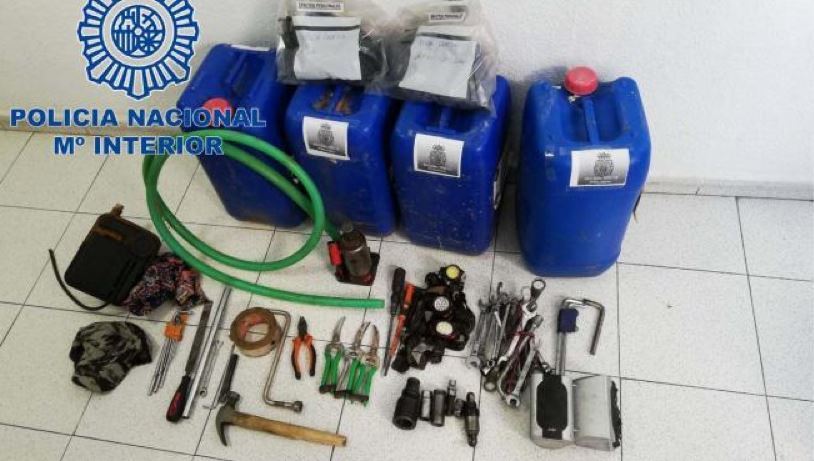 Material incautado para el robo de gasoil