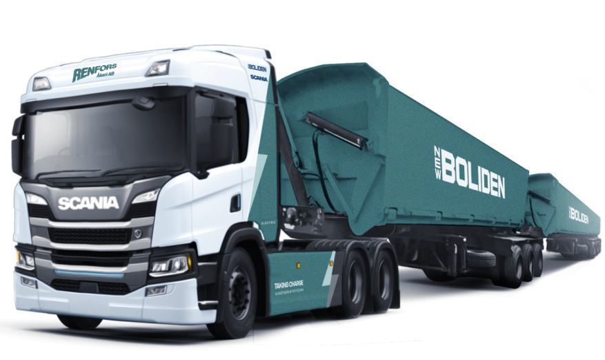 Minera Boliden compra un camión Scania eléctrico para 74 toneladas