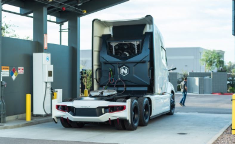Imagen del camión de Nikola con motor de hidrógeno