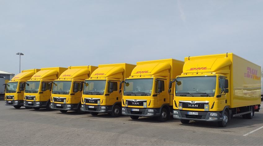 Varios de los camiones adquiridos por DHL Freight