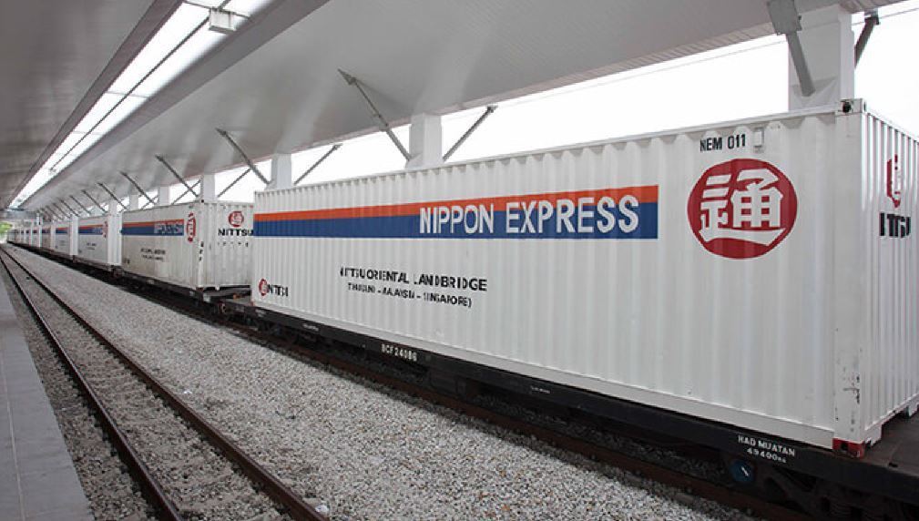 Imagen de un tren de Nippon Express desde China a Europa