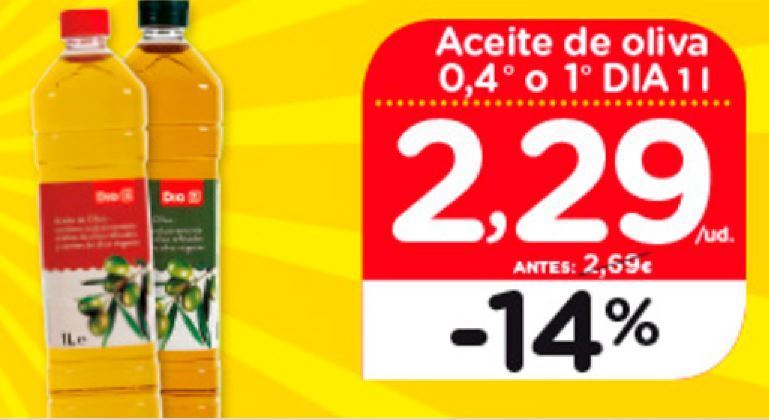 Imagen del catálogo de Dia ofertando el aceite de oliva