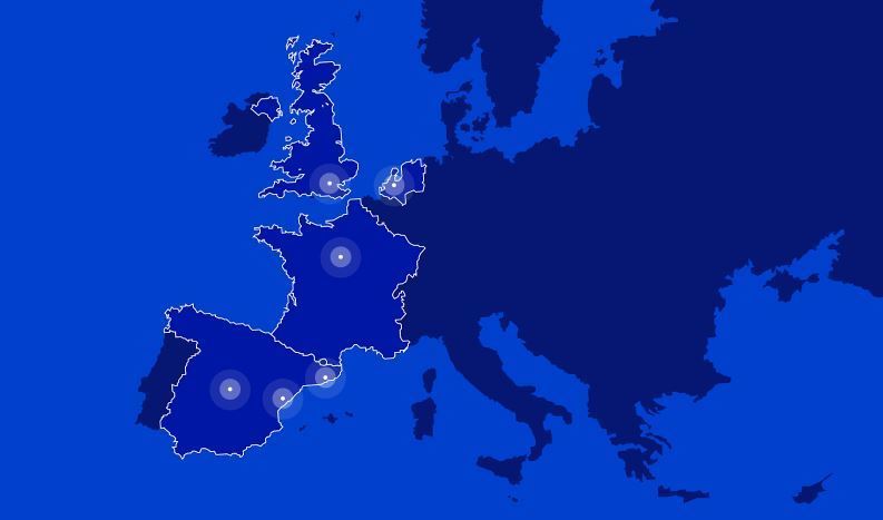 Mapa de los países donde opera Ontruck