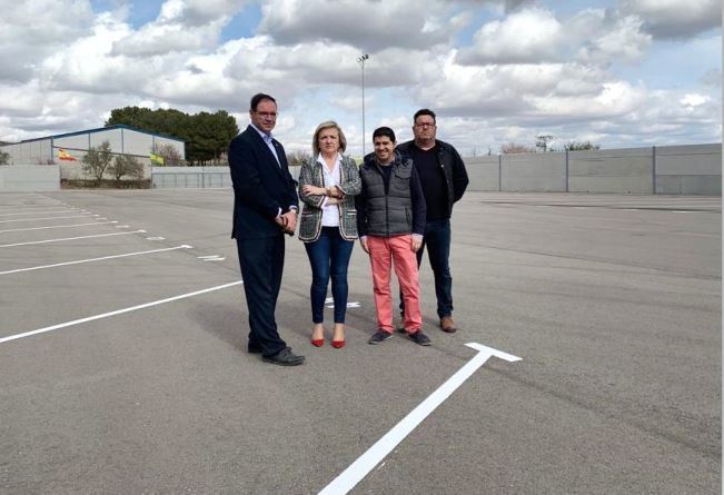 Imagen de la visita de las instituciones provinciales al nuevo aparcamiento