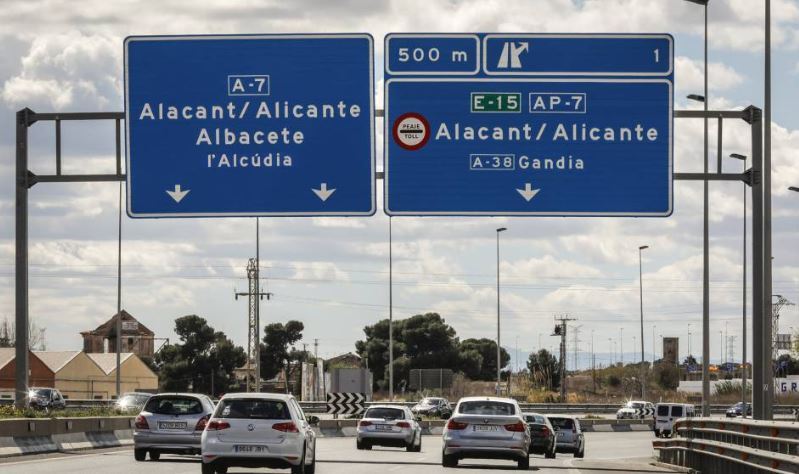 Imagen de la AP-7 en Alicante